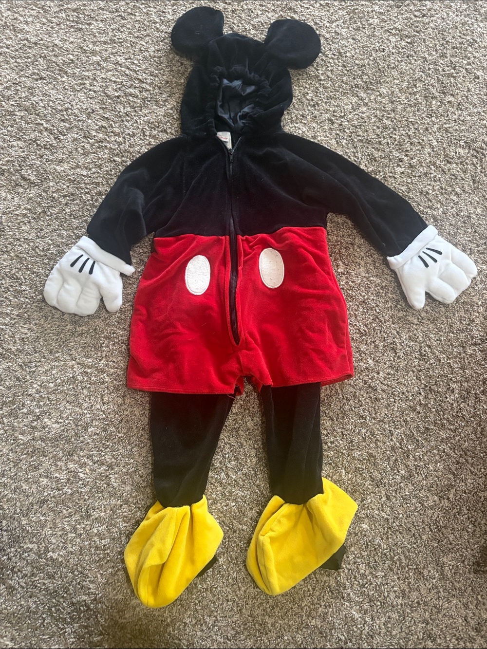 Kids Mickey Mouse Costume with Yellow Shoe Covers